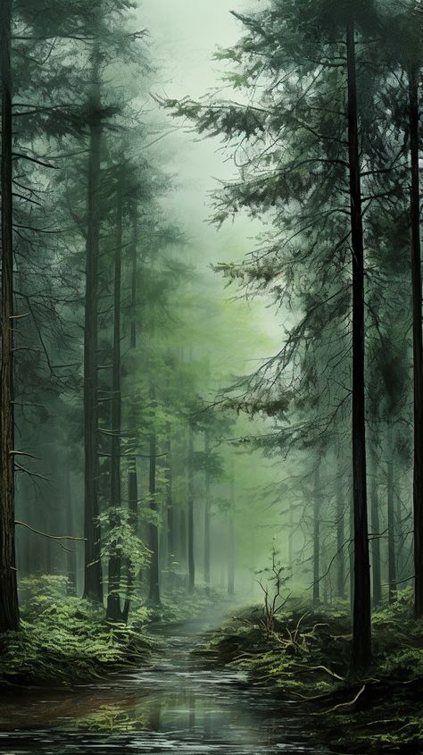 Forest Painting Reference, Mountain Landscape Photography, Forest Scenery, Forest Painting, Fairytale Art, Nature Art Painting, Dreamy Art, 판타지 아트, Nature Images