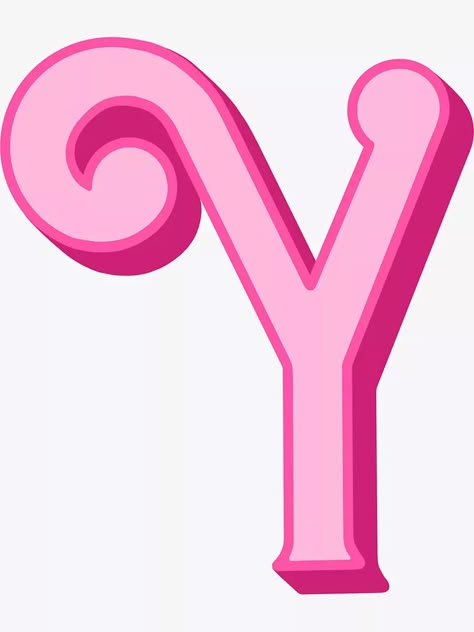 Barbie Letters, Barbie Font, Y Initial, Sticker Drawing, Pink Scrapbook, The Letter Y, Cake Topper Tutorial, Barbie Core, Bubble Stickers