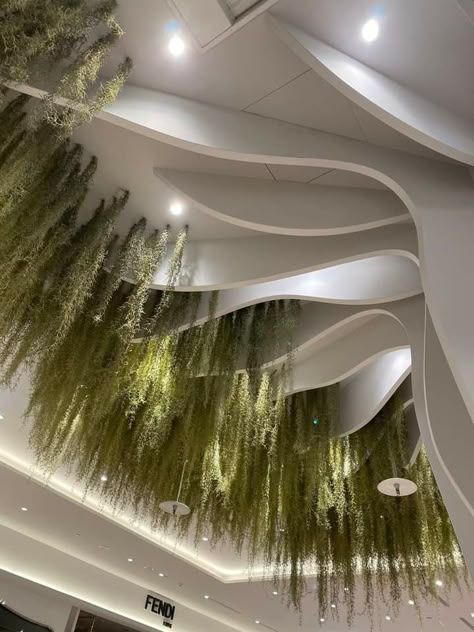 Biophilic Ceiling Design, Organic Ceiling Design, Green Ceiling, Church Design Architecture, Commercial Space Design, Fairytale House, Ceiling Plan, Jewelry Store Design, Clinic Design