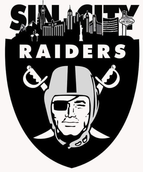 “SIN CITY RAIDERS......LAS VEGAS STYLE” Raiders Stickers, Kansas City Chiefs Craft, Raiders Gifts, Raiders Wallpaper, Oakland Raiders Logo, Raiders Baby, Oakland Raiders Football, Nfl Raiders, Nfl Oakland Raiders