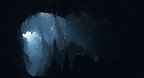 In Cave, zoonmu Chen on ArtStation at https://www.artstation.com/artwork/k3LGy Dark Hd Wallpaper, Villain Lair, Magical Cave, Cave Aesthetic, Cave Background, Sign In Page, Year Board, Viking Aesthetic, Dark Cave