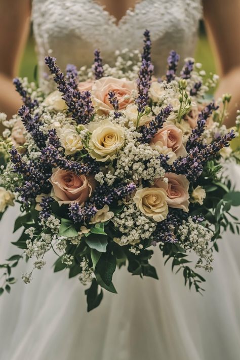 107 breathtaking lavender bouquets that will inspire your wedding aesthetic! These designs highlight lavender’s soft purple hues alongside lush greenery and seasonal blooms. Perfect for garden weddings, boho vibes, or rustic themes. Click to see them all! #weddingdecorideas #lavenderflowers #bridaltrends Subtle Tangled Wedding, Lavender And Pink Wedding Theme, Lavender Sage And Gold Wedding, Wedding Aesthetic Purple, Dark Green And Light Purple Wedding, Fantasy Wedding Bouquet, Wedding Color Schemes Lavender, Purple Western Wedding, Lavender And Emerald Green Wedding