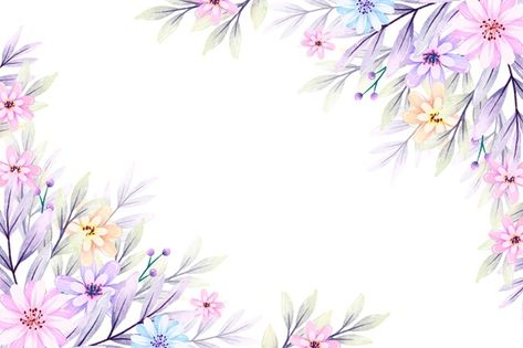 Acuarelas flores en colores pastel | Free Vector #Freepik #freevector #fondo #acuarela #floral #flores Free Watercolor Flowers, Watercolor Flower Background, Daisy Wallpaper, Watercolor Floral Pattern, Digital Texture, Background Watercolor, Floral Border Design, Rainbow Wallpaper, Flower Background Wallpaper