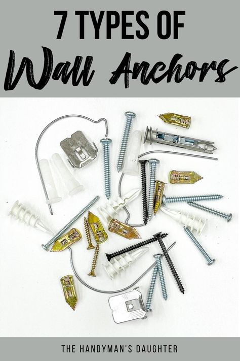 Confused by all the different types of hollow wall anchors? In this guide, I'll show you when to use them and the pros and cons of each style. Hollow Wall Anchors, Hollow Wall, How To Make Home, Drywall Anchor, Toggle Bolts, Penny Board, Drywall Anchors, Budget Design, Metal Wings