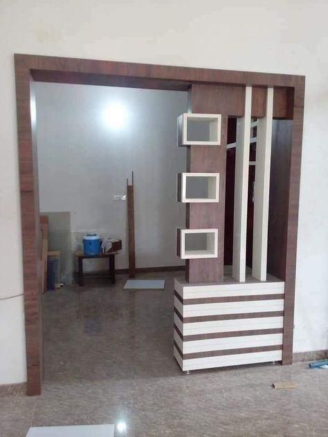 Wood Arch Designs For Hall, Hall Arch Design House With Wood, Hall Partition Living Rooms Wood, Cement Partition Wall, Cement Partition Design, Kitchen Arch Design Modern With Cement, Hall Arch Design House With Cement, Wooden Arch Designs For Hall, Hall Dining Partition Design