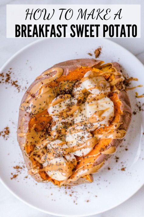 Breakfast Sweet Potato, 10 Minute Breakfast, Vegetarian Gluten Free, Stuffed Sweet Potato Healthy, Sweet Potato Breakfast, Breakfast Potatoes, Gluten Free Breakfasts, Sweet Potato Recipes, Free Breakfast