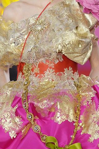 2008 Couture, Embellishment Details, Runway Details, Christian Fashion, Couture Details, Gold Work, Couture Gowns, Christian Lacroix, La Fashion