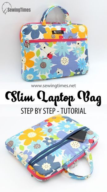 DIY Slim Laptop Bag 13″ | 노트북 가방 만들기 | How to make laptop case with outside pocket [sewingtimes] Diy Laptop Bag Pattern, Laptop Case Pattern, Diy Laptop Bag, Slim Laptop Bag, Simple Bag, Diy Laptop, Sac Diy, Sewing Machine Projects, Diy Bag Designs