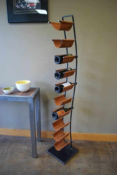 Very Beautiful Cd Tower, Fabrikasi Logam, Shelf Designs, Wine Shelf, Welded Furniture, Kursi Bar, Metal Wine Rack, Wine Shelves, Regal Design