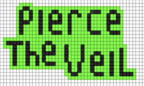 Peirce The Veil Kandi Perler Bead Pattern Kandi Perler, Perler Pattern, Melty Bead Patterns, Melty Beads, Bead Pattern, Perler Patterns, Pierce The Veil, Music Wall, The Veil