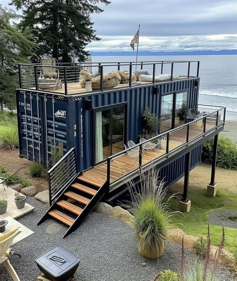 Shipping Container Life Seacan Homes, Shipping Container Architecture, Container Architecture, Container Homes, By The Beach, Shipping Container, Container House, The Beach, Dream House