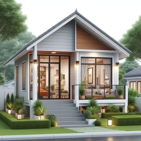 Small House Architecture, Small Modern House Plans, Modern Small House Design, Small House Design Exterior, Simple House Design, Home Design Floor Plans, House Arch Design, Architecture Model House, Minimal House Design