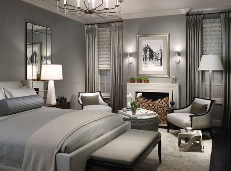 Or we can use square rugs and oval rugs to define certain spaces in the room. Here are our 20 Amazing Hotel Style Bedroom Design Ideas. Design Ložnic, Transitional Bedroom, Grey Bedroom, Gray Bedroom, Dreamy Bedrooms, Remodel Bedroom, Decor Minimalist, White Bedroom, Contemporary Bedroom