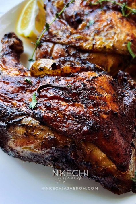 Easy Air Fryer Jerk Chicken Quarters Recipe - Nkechi Ajaeroh Chicken Leg Quarters Air Fryer, Air Fryer Jerk Chicken, Baked Jerk Chicken, Chicken Quarter Recipes, Chicken Leg Quarter Recipes, Best Ever Chicken, Chicken Recipe Easy, Bbq Chicken Legs, Jerk Chicken Recipe