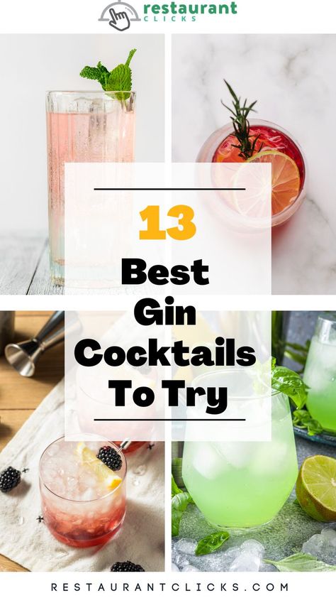 Here are the 13 best gin cocktails that you need to put on your list to try. I’ve included a little about the origin of the drinks (if known) as well as the ingredients you’ll need to make each one. Summer Gin Cocktails, Sweet Martini, Greyhound Cocktail, Gin Gimlet, Easy Gin Cocktails, Best Gin Cocktails, Gin Fizz Cocktail, Best Gin, Gin Cocktail Recipes