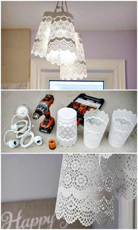 Chandelier Ikea, Diy Pendent, Diy Chandelier Ideas, Chandelier Diy, Chandelier Ideas, Diy Hanging Shelves, Diy Lampe, Decor Ikea, Closet Organization Diy