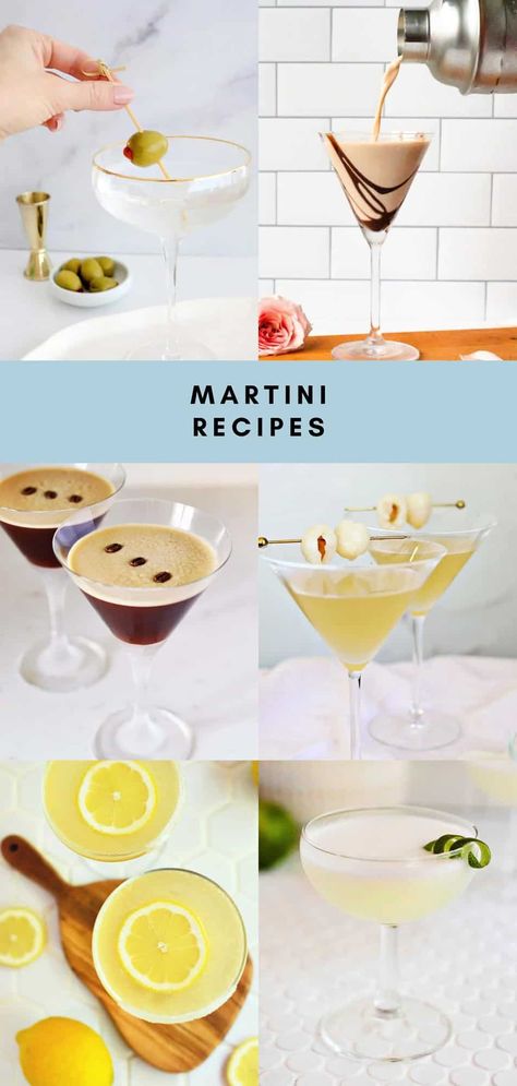 30+ Types of Martinis - A Beautiful Mess Different Types Of Martinis, Different Martinis, Simple Martini Recipes, Types Of Martinis, Best Martini Recipes, Perfect Martini, Classic Martini, A Beautiful Mess, Mixed Drinks Recipes