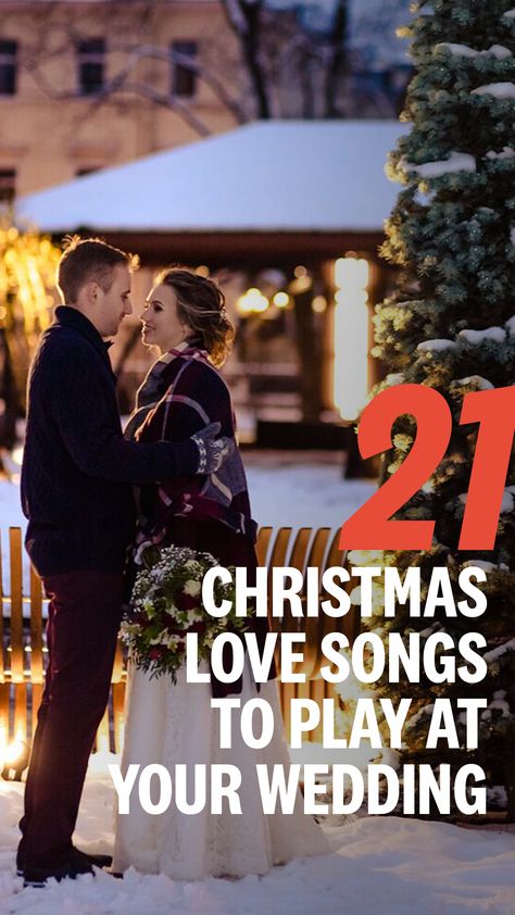 Christmas Eve Wedding At Home, Christmas Wedding Songs, Cozy Christmas Wedding, Small Christmas Wedding Ideas, Christmas Wedding Reception Ideas, Country Christmas Wedding, Mistletoe Wedding, Winter Wonderland Wedding Reception, Wedding Aisle Songs