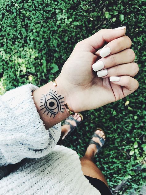 #thirdeye #intuition #tattoo #wristtattoo #eye 3rd Eye Hand Tattoo, Hamsa Wrist Tattoo, Evil Eye Tattoo On Wrist, Eye Of Intuition Tattoo, Intuition Symbol Tattoo, Intuitive Eye Tattoo, Traditional Evil Eye Tattoo, Evil Eye Wrist Tattoo, Eye Tattoo Wrist