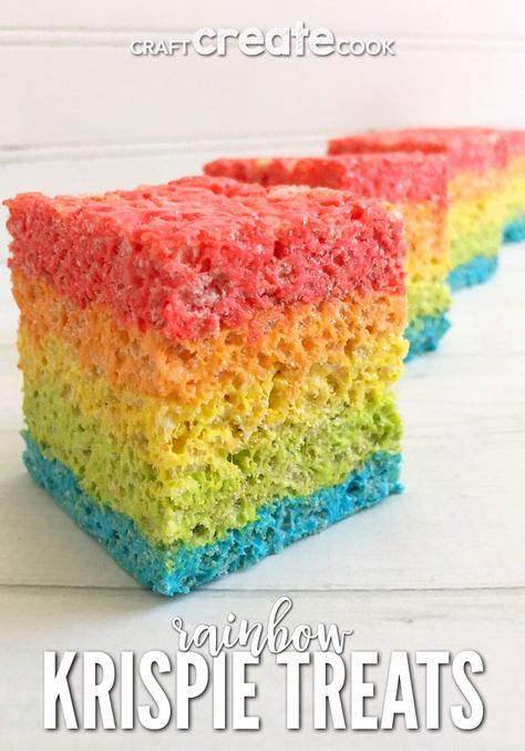 You'll want to try our Rainbow Rice Krispie Treats for an ultra satisfying dessert. Rainbow Rice Krispie Treats, Food Crafts For Kids, Rainbow Recipes, Rainbow Desserts, Rainbow Treats, Rainbow Rice, Krispie Treats Recipe, Rice Recipes For Dinner, St Patrick's Day Recipes