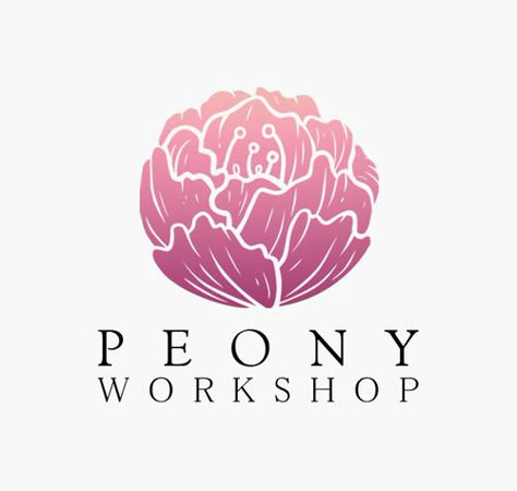 Peony Logo Design, Beauty Salon Logo Design, Peony Logo, Luxury Logos, Logo Flower, Salon Logo Design, Flower Logo Design, Logo Sewing, Beauty Salon Logo