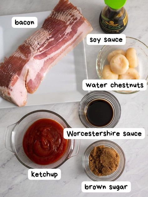 Waterchestnut Recipes Appetizers, Rumaki Recipe Bacon Wrapped, Chestnuts In Air Fryer, Bacon Water Chestnuts Recipe, Bacon Water Chestnuts, Bacon Wrapped Water Chestnuts Recipe, Waterchestnut Recipes, Bacon Wrapped Water Chestnuts, Dairy Free Thanksgiving