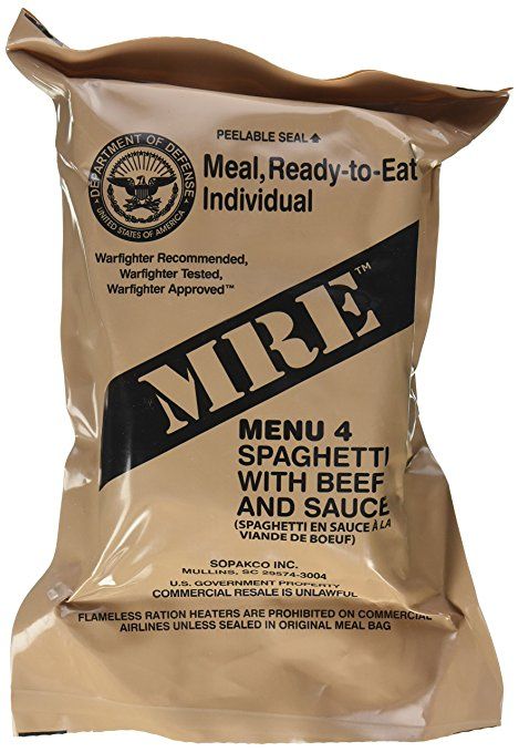 Mre Food, Beef Ravioli, Military Food, Spaghetti With Meat Sauce, Spaghetti With Meat, Meal Ready To Eat, Spaghetti Meat Sauce, Hiking Food, Crockpot Breakfast