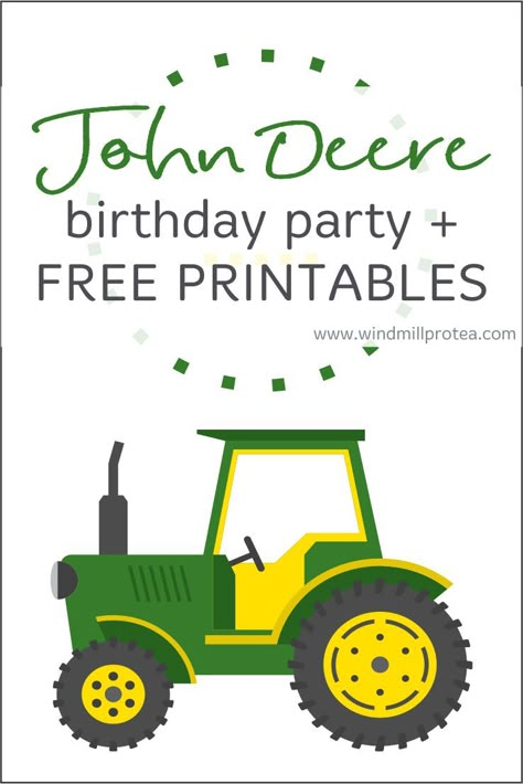 Diy Tractor Birthday Decorations, Free Printable Tractor Birthday Invitations, John Deere Tractor Party Free Printable, John Deere Party Ideas, Tractor Party Invitations, Games For Tractor Party, Tractor Printables Free, Tractor Birthday Invitations Free, Tractor Birthday Party Table Decorations