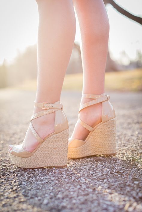 Gold Ankle Strap Heels, Heel Sandals Outfit, Cycling Shoes Women, Nude Wedges, Shoes Heels Classy, Cute Shoes Heels, Chambray Shirt Dress, Sandals Strappy, Shoes Outfit Fashion