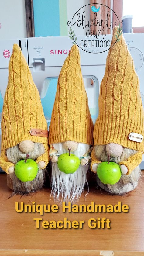 Fallgnome applegnome fallgift teachergift Teacher Gnomes Diy, Teacher Gnomes, Gnome Teacher, Teacher Gnome, Holding An Apple, Forest Crafts, Mushrooms Forest, Gnome Ideas, 2023 Crafts