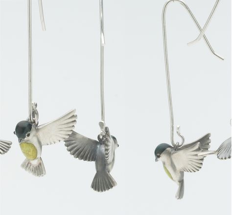 Rie Taniguchi Bird Jewellery, Sevan Bicakci, Good Fashion, Shiny Objects, Accesories Jewelry, School Jewelry, Detailed Jewelry, Silver Earrings Handmade, Bird Jewelry