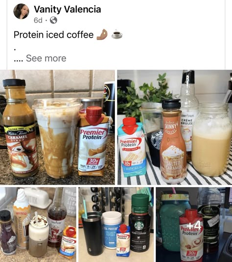 Premier Protein Coffee, Protein Coffee Recipes, Protein Iced Coffee, Cold Coffee Drinks Recipes, Protein Drink Recipes, Coffee Recipes Starbucks, Iced Drinks Recipes, Healthy Starbucks Drinks, Protein Coffee