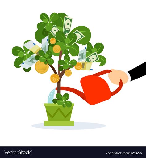 Money Tree Care, Wealth Illustration, Money Tree Plant Care, Care Illustration, Money Illustration, Money Tree Plant, Illustration Human, Money Tree, Money Trees