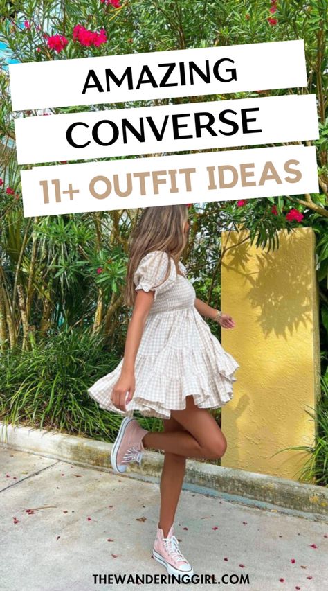 High Tops With Dress, Allstar Converse Outfits, Dresses With Converse High Tops, What To Wear With Converse, Cute Outfits With Converse, Hightop Converse Outfit, High Cut Outfit, Styling Converse High Tops, Cute Converse Outfits