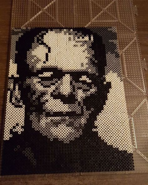 Frankenstein portrait perler beads by wallsjohnny Frankenstein Portrait, Perler Bead Mario, Perler Art, Perler Bead Templates, Perler Crafts, Diy Perler Bead Crafts, Halloween Beads, Hama Beads Patterns, Beads Pictures