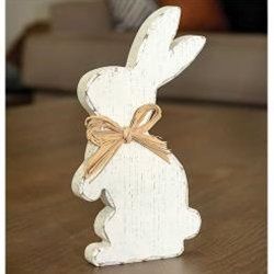 Wooden Bunny Decor, Wood Spring Decor, Chunky Bunny, Wood Easter Bunny, Wooden Bunnies, Standing Bunny, Wood Bunny, Easter Wood Crafts, Wooden Rabbit