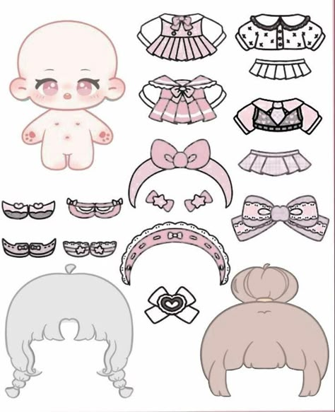 Printable Diy Crafts, Buku Diy, Free Printable Paper Dolls, Paper Doll Printable Templates, Paper Dolls Clothing, Doll Template, Paper Dolls Diy, Cute Easy Doodles, Paper Toys Template