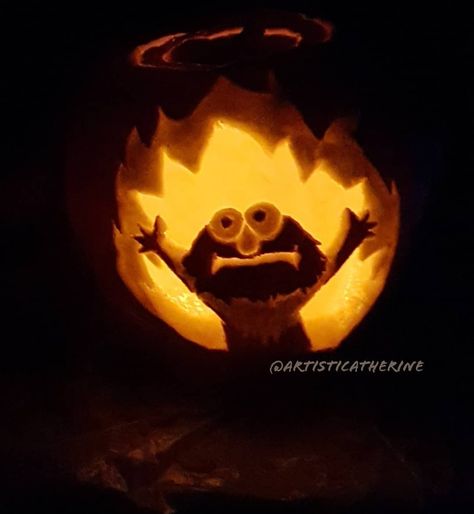 Small Pumpkins Carving, Pumpkin Carving Ideas Elmo, Jack O Lantern Ideas Funny, Burning Elmo Pumpkin, Cookie Monster Pumpkin Carving, Elmo Pumpkin Carving, E.t. Pumpkin Carving, Evil Pumpkin Carving, Evil Elmo