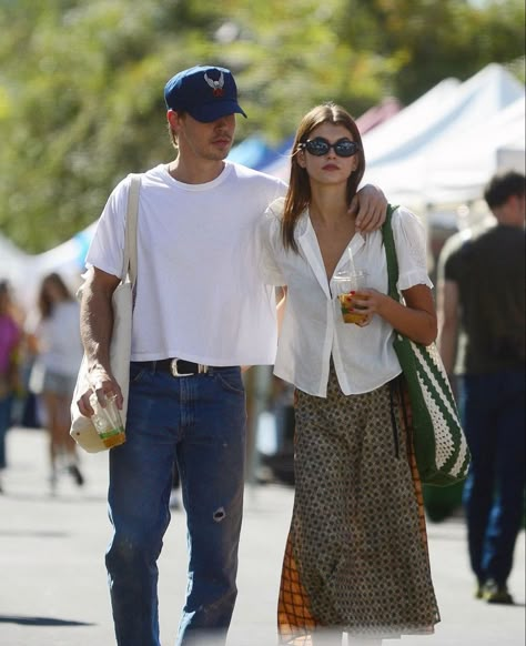 Kaia Gerber Outfits, Butler Outfit, Kaia Gerber Style, Couple Fits, Mens Outfit Inspiration, Austin Butler, Mode Casual, Kaia Gerber, Streetwear Men Outfits