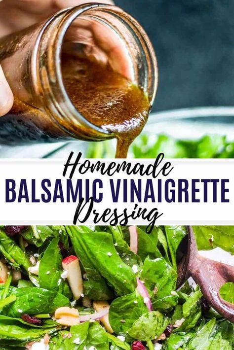 Balsamic Vinaigrette Dressing Recipe, Easy Dressing Recipe, Homemade Balsamic Dressing, Healthy Dressing Recipes, Balsamic Dressing Recipe, Honey Balsamic Dressing, Balsamic Vinaigrette Salad, Vinaigrette Dressing Recipe, Balsamic Vinaigrette Recipe