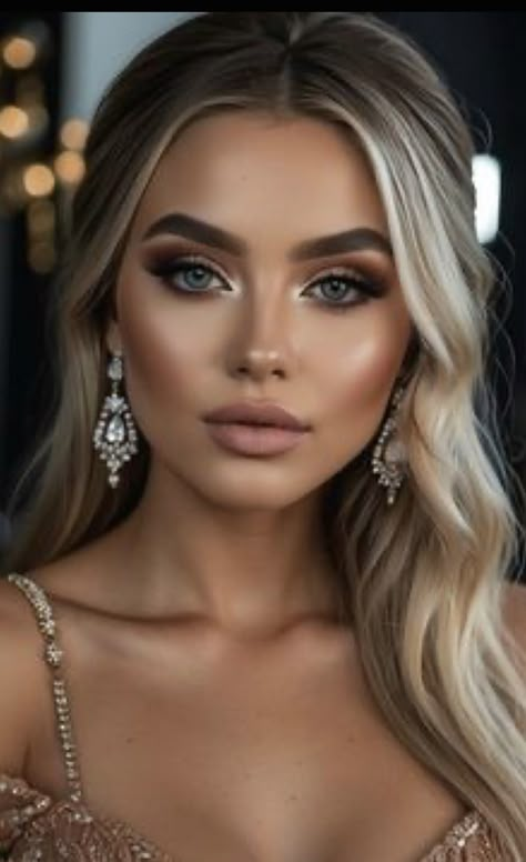 Black Tie Makeup, Bride Makeup Ideas, Beach Glam, Formal Ideas, Prom Makeup Looks, Trend Makeup, Graduation Makeup, Makeup Glam, Full Glam