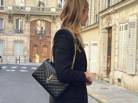 The 6 Best YSL Bags That Are Absolute Classics | Who What Wear Ysl Bag Aesthetic, Saint Laurent Bag Outfit, Ysl Vibes, Ysl College Bag Medium, Black Ysl Bag, Clutch Bag Outfit, Ysl College Bag, Ysl Bag Outfit, Ysl Outfit