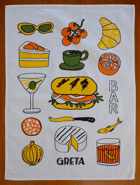 Greta – Alice Oehr Alice Oehr, European Food, Tea Towels, Snoopy, Fictional Characters, Art