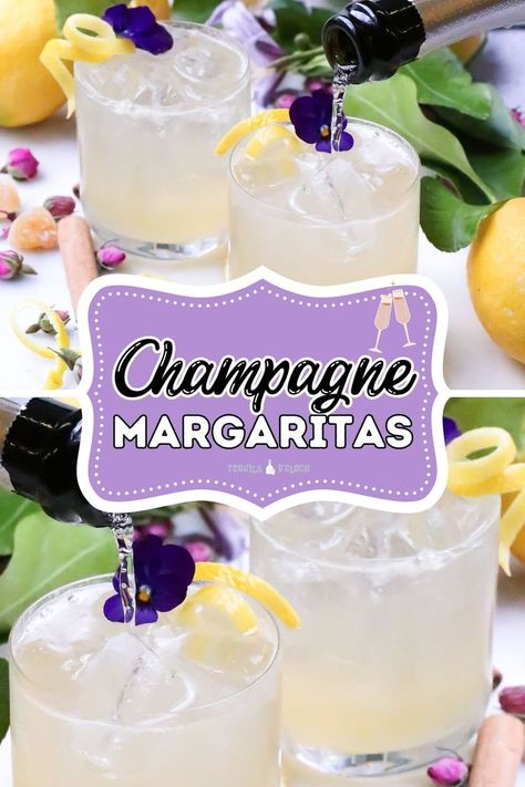 champagne margarita cocktail Champagne Margarita Recipe, Champagne Margarita, Champagne Margaritas, Champagne Drinks, Tequila Margarita, Best Champagne, Lime Margarita, Unique Drink, Yummy Alcoholic Drinks