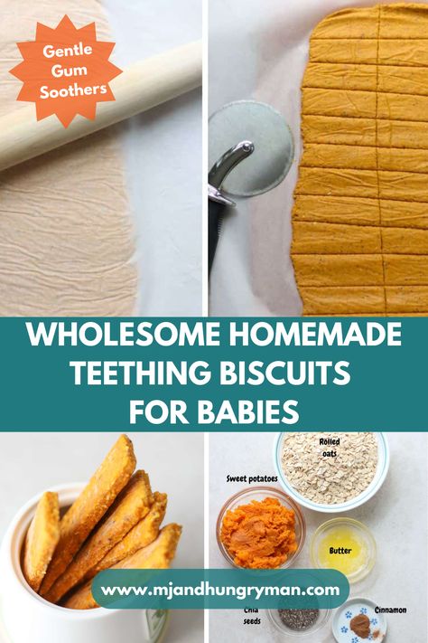 Soothe your little one's teething woes with these homemade teething biscuits! Teething can be a challenging time for both babies and parents, but these delicious and safe teething biscuits are here to provide relief and a tasty distraction. This recipe is simple, nutritious with no-added sugar, and gentle on your baby's gums. Perfect for baby-led weaning or snack for babies, discover how to make your own teething biscuits and bring comfort to your little one during this important milestone. Teething Buiscits, Homemade Teething Crackers, Baby Teether Biscuits, Teething Crackers Recipes, Teething Biscuits Homemade, Homemade Teething Biscuits, Baby Teething Biscuits, Baby First Solid Food, Bean Food