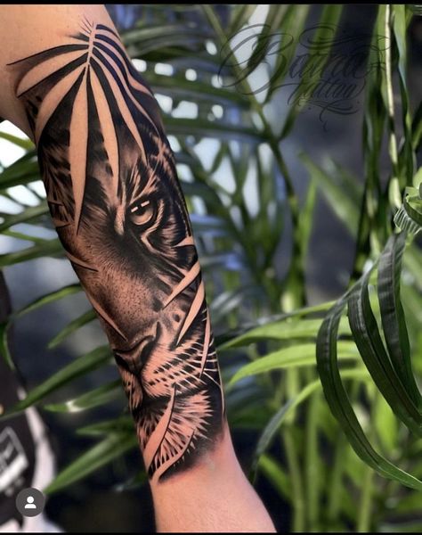 Tiger Forearm Tattoo, Cheetah Tattoo, Tiger Tattoo Sleeve, Jaguar Tattoo, Lion Tattoo Sleeves, Simple Tattoos For Guys, Feminine Tattoo Sleeves, Tiger Tattoo Design, Men Tattoos Arm Sleeve