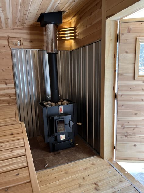 Finnish Wood Burning Sauna Stove | Finnish Sauna Heater Off Grid Sauna Wood Burning, Wood Burning Sauna Stove, Sauna Stoves Wood Burning, Wood Burning Sauna Diy, Wood Fired Sauna Outdoor, Finnish Sauna Design, Diy Sauna Stove, Sauna Plans Outdoor, Sauna Fireplace