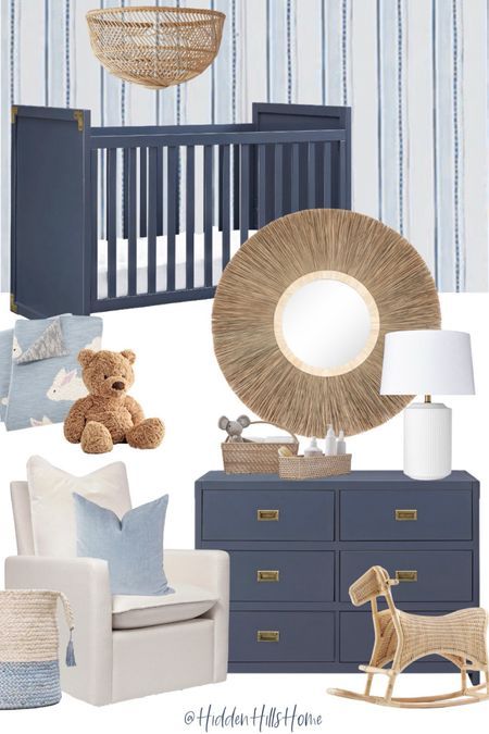 Coastal Boy Nursery, Nursery Ideas Neutral, Nursery Mood Board, Light Blue Nursery, Navy Nursery Boy, Baby Blue Nursery, Grey Nursery Boy, Blue Nursery Boy, Blue Crib