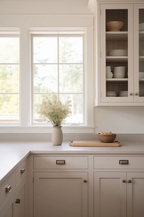 Best Greige Paint Color Kitchen Cabinets, Kitchen Cabinets Edgecomb Gray, Perfect Greige Sherwin Williams Cabinets, Edgecomb Gray Benjamin Moore Cabinets, Light Gray Cabinets Kitchen, Edgecomb Gray Cabinets, Best Sherwin Williams Paint, Best Greige Paint Color, Greige Kitchen Cabinets