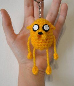 Musings of an Average Mom: Free Adventure Time Crochet Patterns Adventure Time Crochet, Jake The Dog, Diy Tricot, Amigurumi For Beginners, 4mm Crochet Hook, Crochet Keychain Pattern, Pola Amigurumi, Amigurumi Animals, Dog Keychain